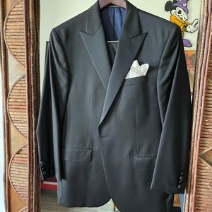 Beautiful Black Tux with Peak Lapel - Loro Piana Fabric
